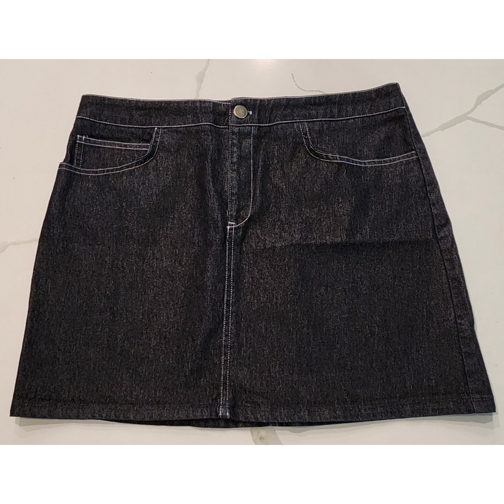 Vintage Y2K Wet Seal Stretch Denim Jean Mini Skirt Women's Juniors 11 Black